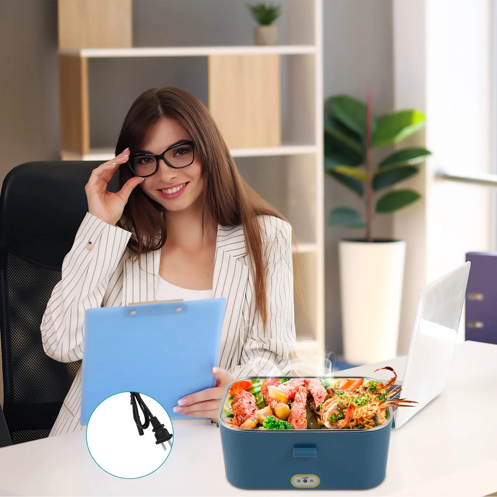 1.8L Electric Lunch Box 60W Food Heated 12V-24V 2-In-1 Portable Food Warmer Heater for Car/Truck/Home Self Heating Box - Image 25