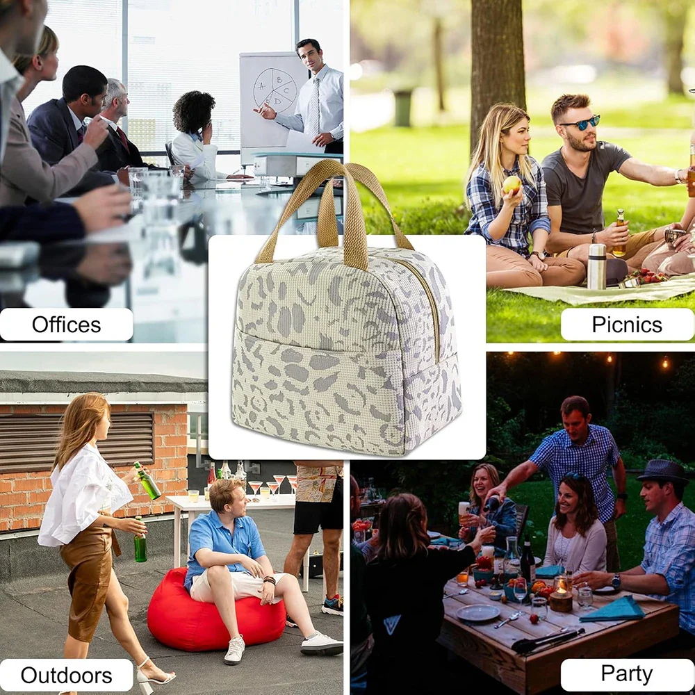 1 Pack of Ink Pattern Insulation Bag, Bento Bag, Lunch Box Bag, Outdoor Travel Ice Pack, Picnic Bag, Lunch Bag - Image 5