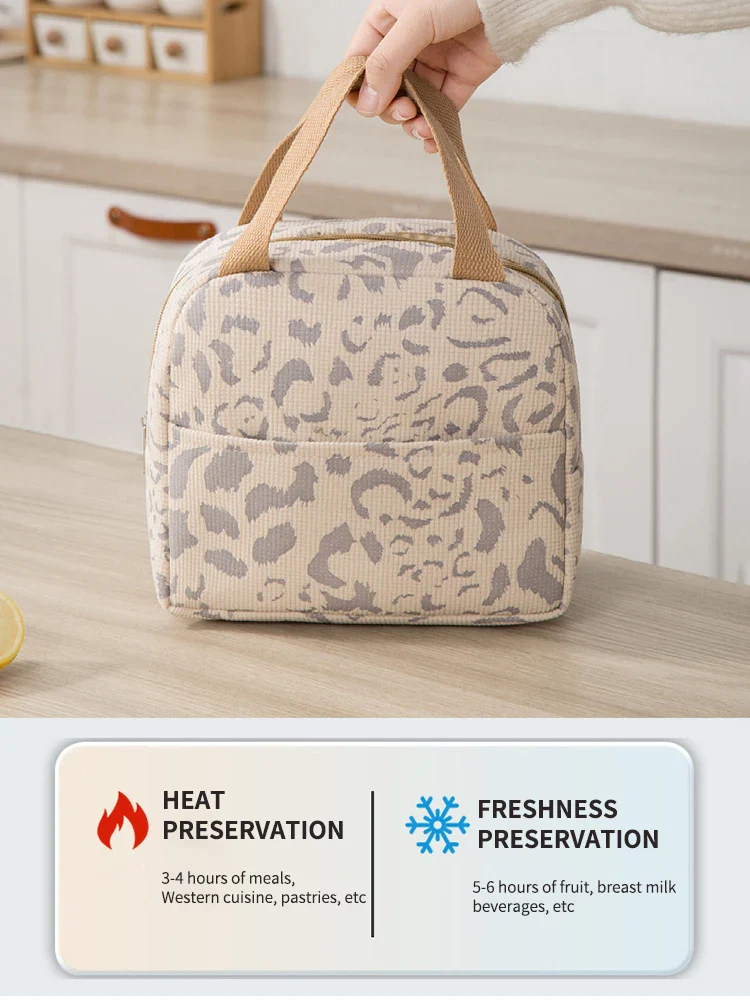1 Pack of Ink Pattern Insulation Bag, Bento Bag, Lunch Box Bag, Outdoor Travel Ice Pack, Picnic Bag, Lunch Bag - Image 9