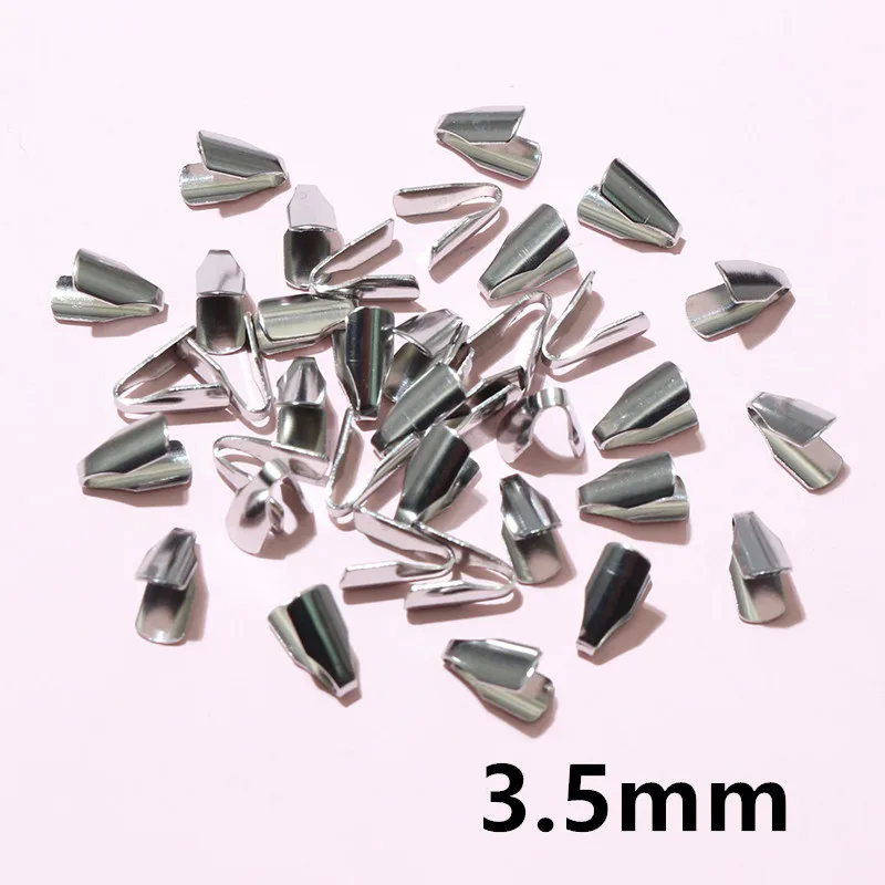 Stainless Steel Crimp End Caps – Flat Cord Beads for Jewelry Making (2–7mm, 100pcs) - Image 6