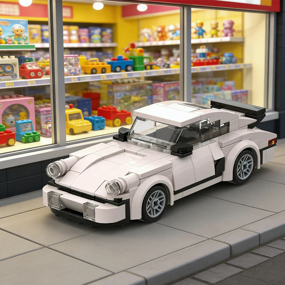 196PCS White Sports Car MOC Building Blocks For Porsche 911 - Image 6