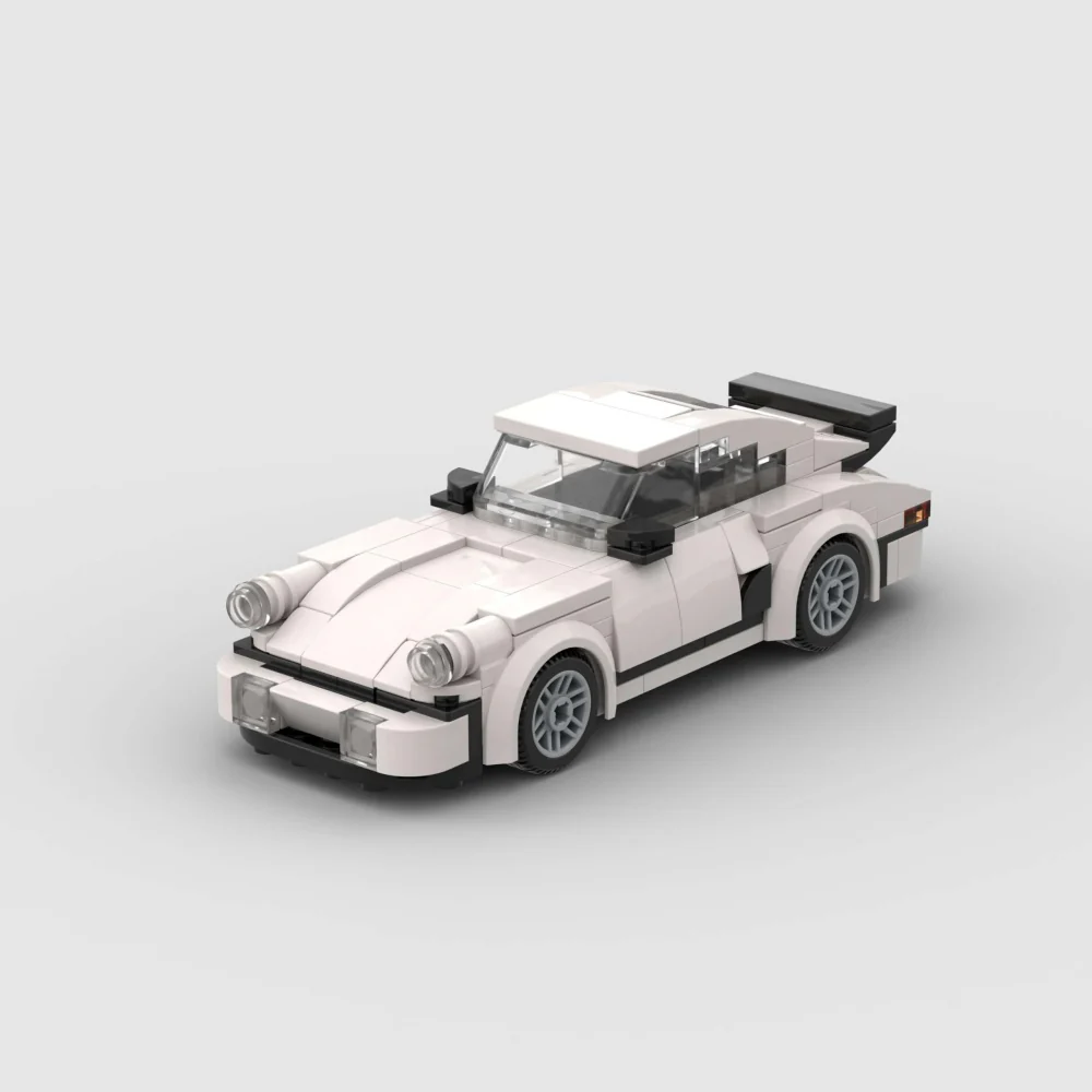 196PCS White Sports Car MOC Building Blocks For Porsche 911 - Image 8