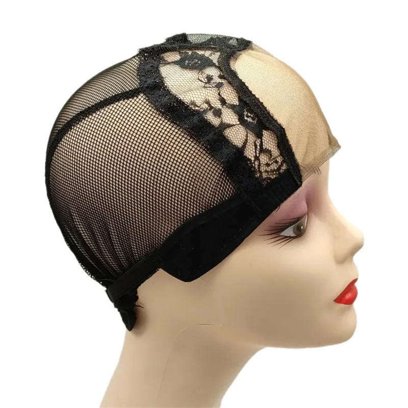 Black U-Part HD Lace Wig Cap – 4x4 Inch with Strap - Image 4