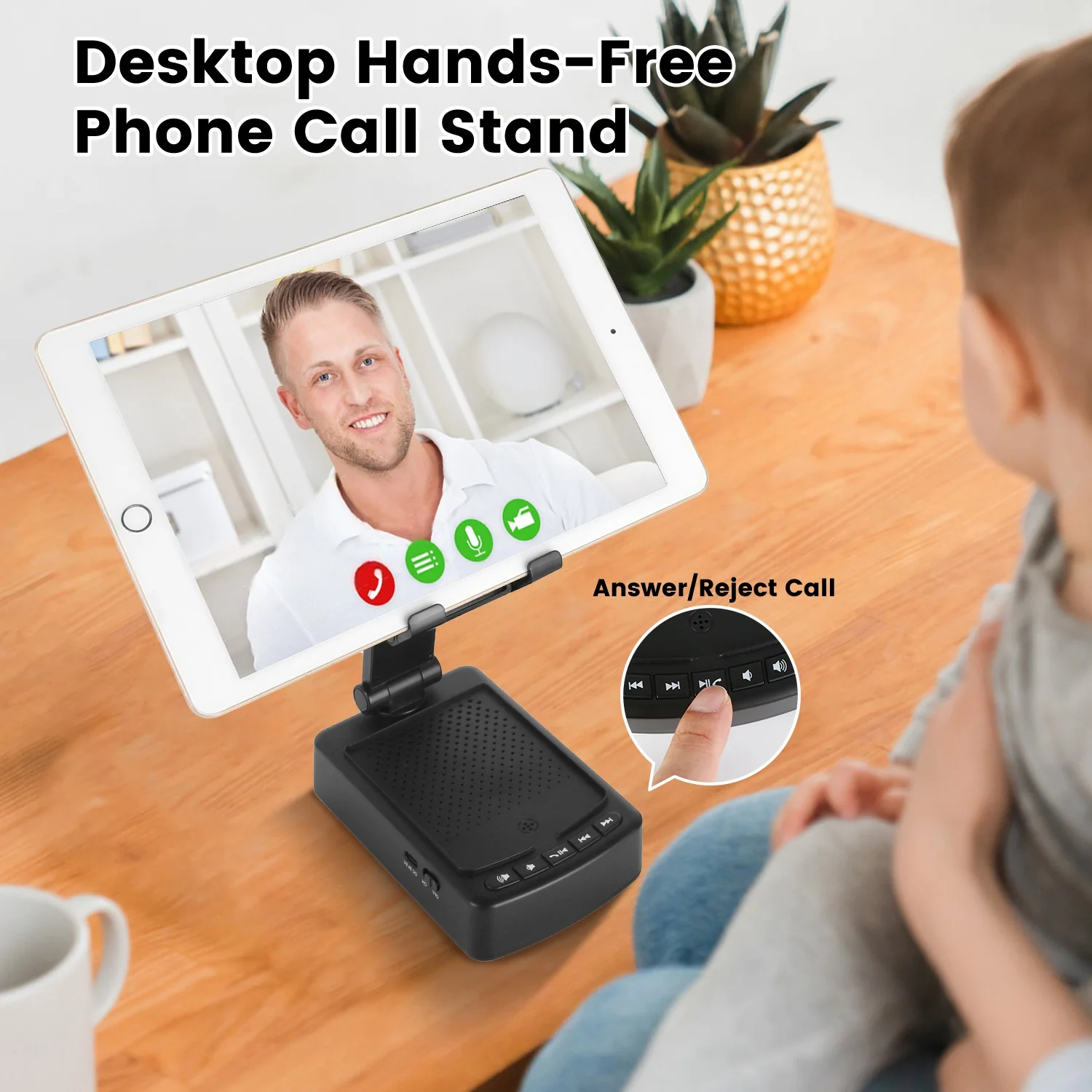 1Pc Cell Phone Stand With HD Surround Wireless Speaker Power Bank Portable Foldable Charging Phone Stand With Anti Slip Base Compatible With Phone Tablet For Home Office Outdoor - Image 5