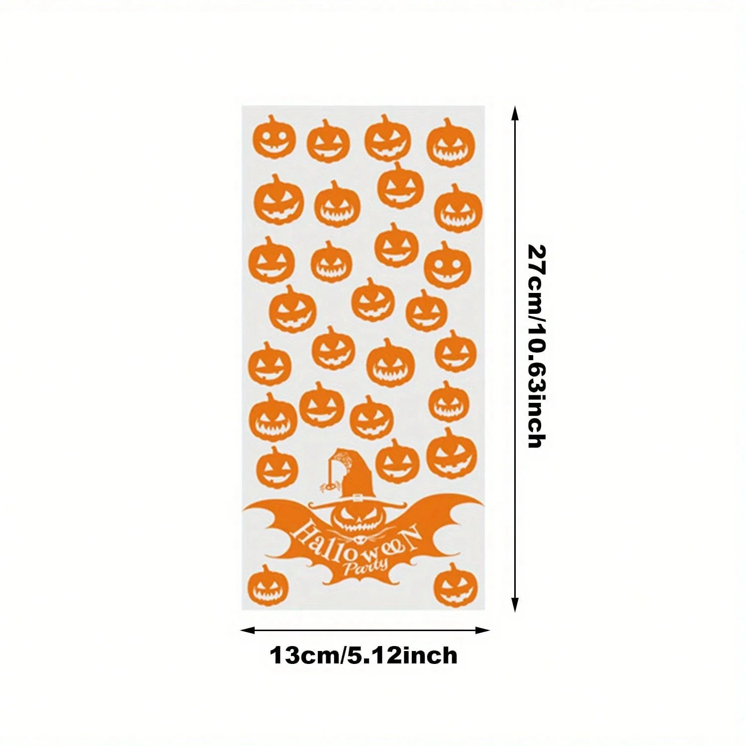 200 Pcs Halloween Gift Wrapping Bags With Twist Ties 5.1 X 10.8 Inch Cellophane Witch Bat Printing Flat Bag OPP Halloween Pumpkin Treat Packaging Bags For Party Favors Halloween Decoration - Image 6