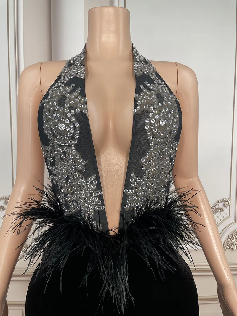2025 Birthday Clothing High-end Sense Leak Back Split Fork Banquet Fish Tail Slim And Thin Temperament Sexy Performance Clothes - Image 3