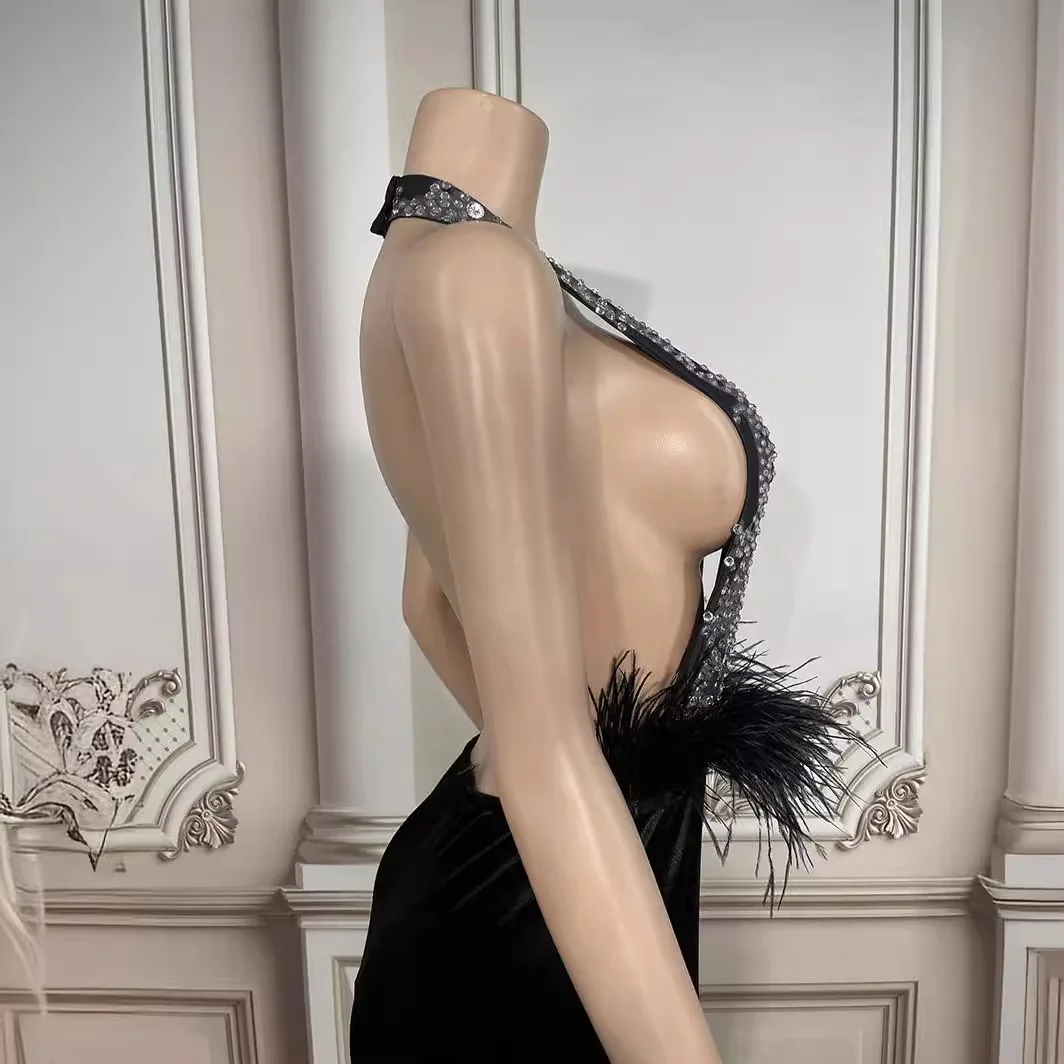 2025 Birthday Clothing High-end Sense Leak Back Split Fork Banquet Fish Tail Slim And Thin Temperament Sexy Performance Clothes - Image 7