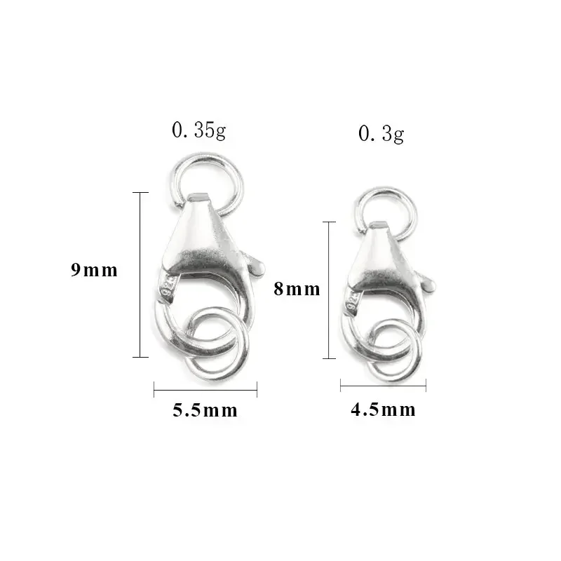 925 Sterling Silver Lobster Clasps with Jump Rings – 2pcs Jewelry Making Set - Image 4