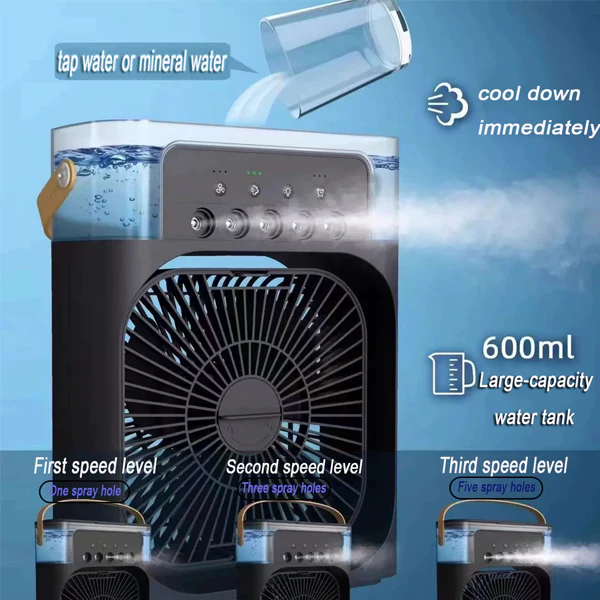3 In 1 Fan Air Conditioner Small Water Air Cooler LED Lights Air Cooling Fan - Image 8