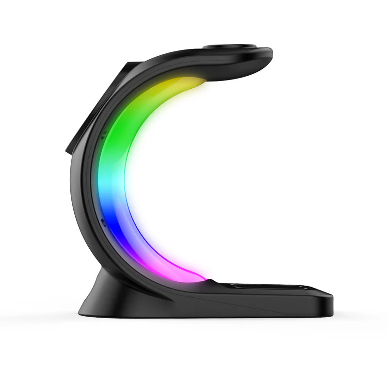 4 In 1 Magnetic Wireless Charger Fast Charging For Smart Phone Atmosphere Light Charging Station For Airpods Pro I-phone Watch - Image 5