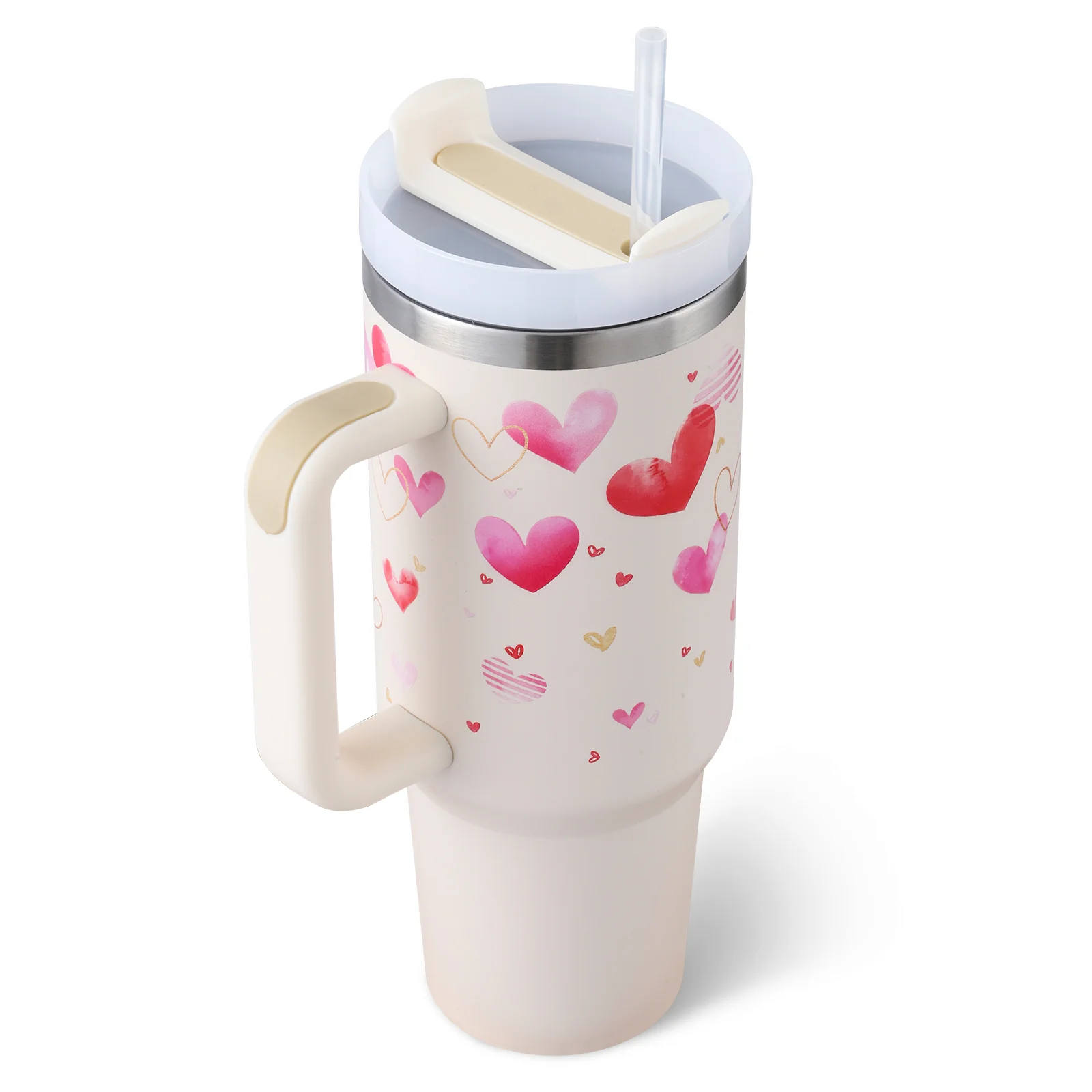 40 Oz Tumbler With Handle Straw Insulated, Stainless Steel Spill Proof Vacuum Coffee Cup Tumbler With Lid Tapered Mug Gifts For Valentine Lover Suitable For Car Gym Office Travel - Image 29