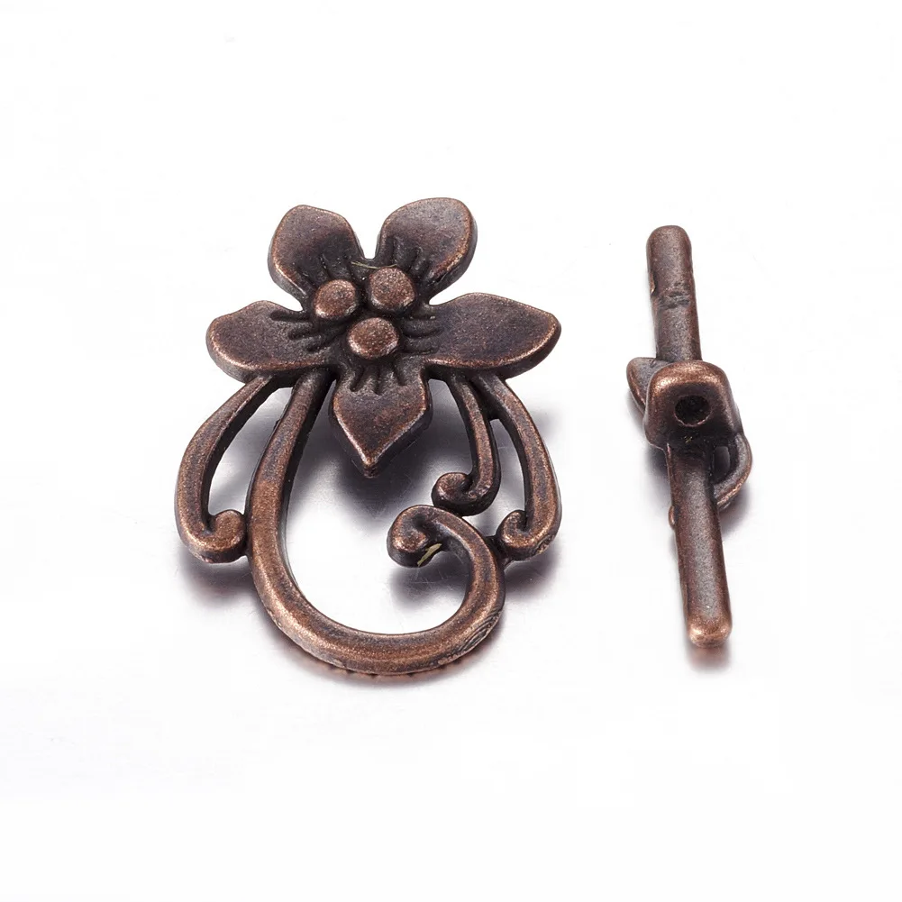 Antique Silver Toggle Clasps – Flower & Heart Connectors (5 Sets) - Image 18