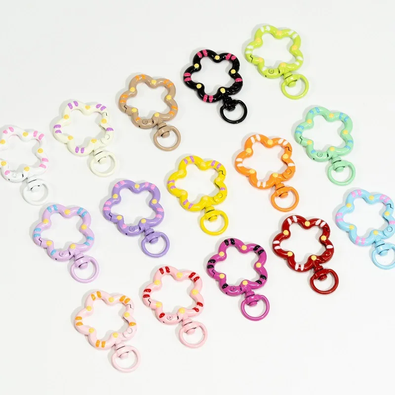 Flower Metal Lobster Claw Clasps – Swivel Snap Hooks for Bags & Keychains (5pcs) - Image 18