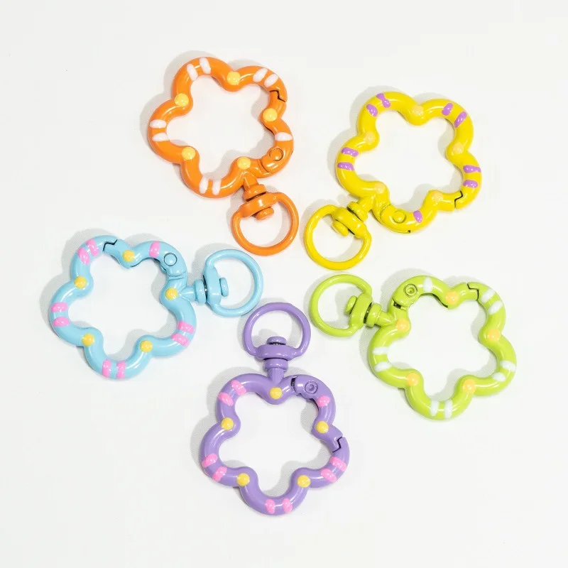 Flower Metal Lobster Claw Clasps – Swivel Snap Hooks for Bags & Keychains (5pcs) - Image 3