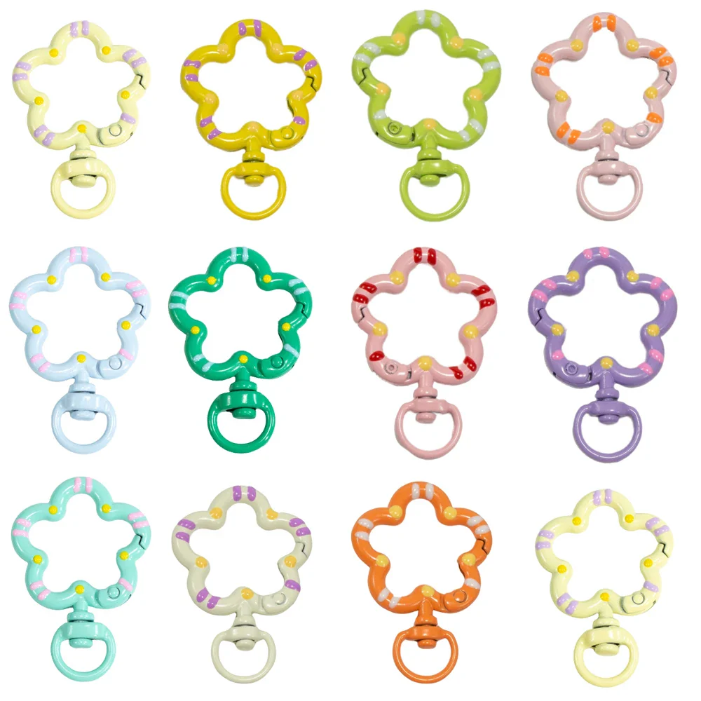 Flower Metal Lobster Claw Clasps – Swivel Snap Hooks for Bags & Keychains (5pcs) - Image 4