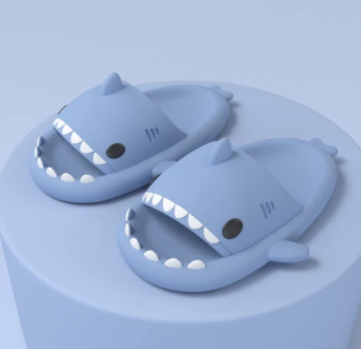 Adult's Slippers Indoor Outdoor Funny Shark Cartoon - Image 17