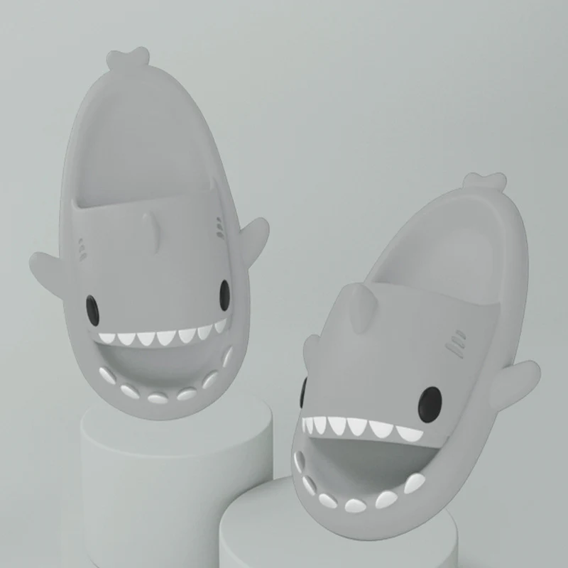 Adult's Slippers Indoor Outdoor Funny Shark Cartoon - Image 20