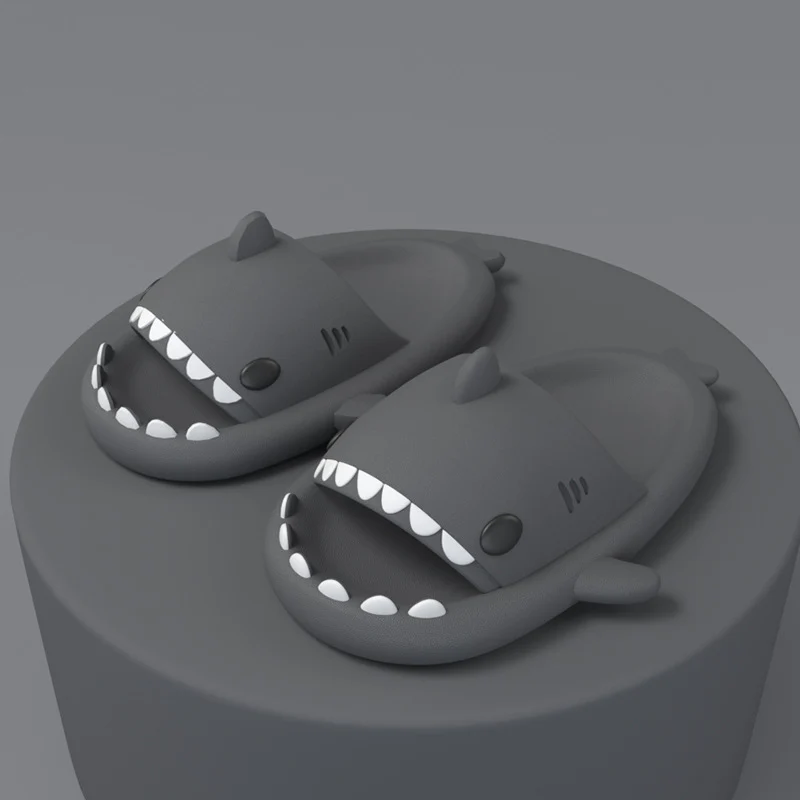 Adult's Slippers Indoor Outdoor Funny Shark Cartoon - Image 21