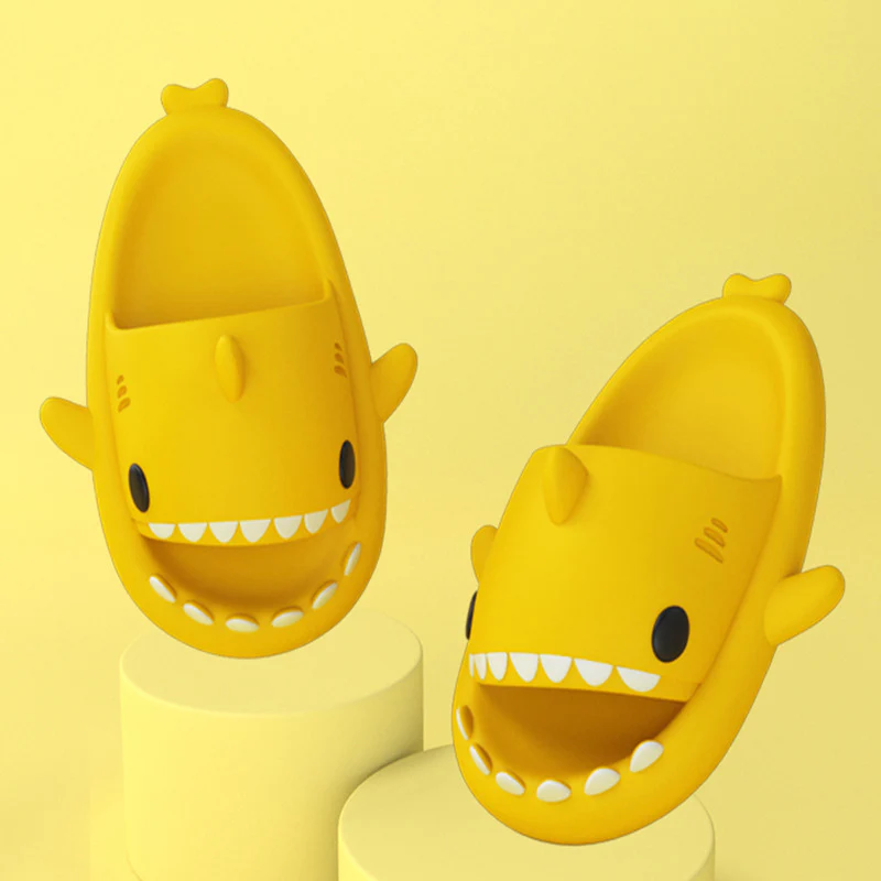 Adult's Slippers Indoor Outdoor Funny Shark Cartoon - Image 25