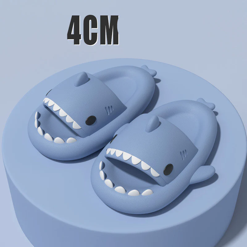 Adult's Slippers Indoor Outdoor Funny Shark Cartoon - Image 4