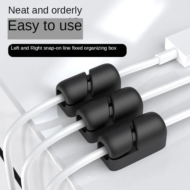 Cable Holder Clips Cable Organizer Silicone USB Processor Winder Desktop Tidy Management Clips Cable Protector Winder - Image 4