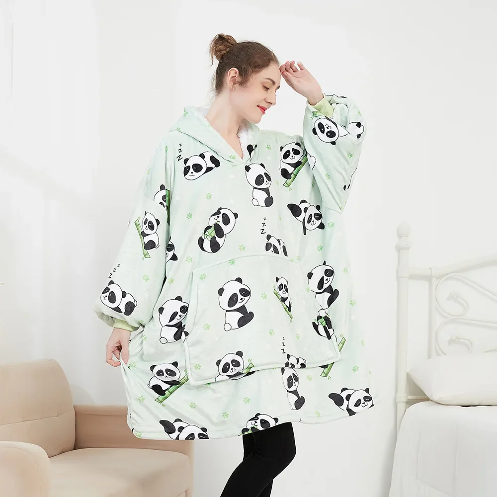 Wearable Blanket Hoodie – Oversized Fleece Thermal - Image 36