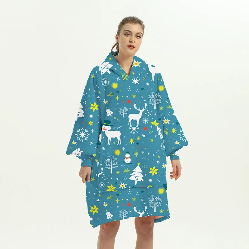 Wearable Blanket Hoodie – Oversized Fleece Thermal - Image 40