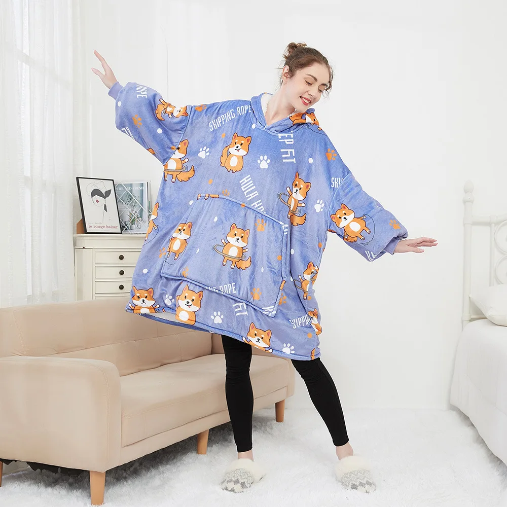 Wearable Blanket Hoodie – Oversized Fleece Thermal - Image 42