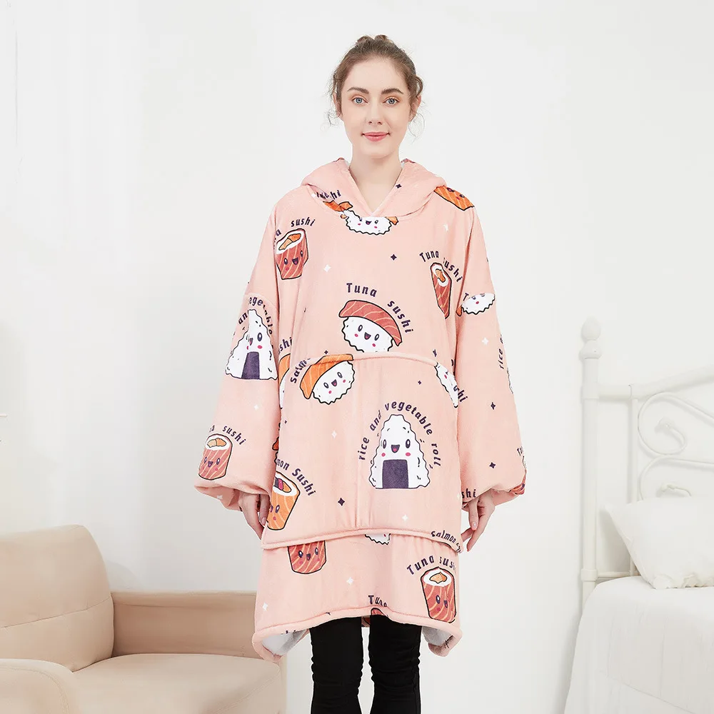 Wearable Blanket Hoodie – Oversized Fleece Thermal - Image 44