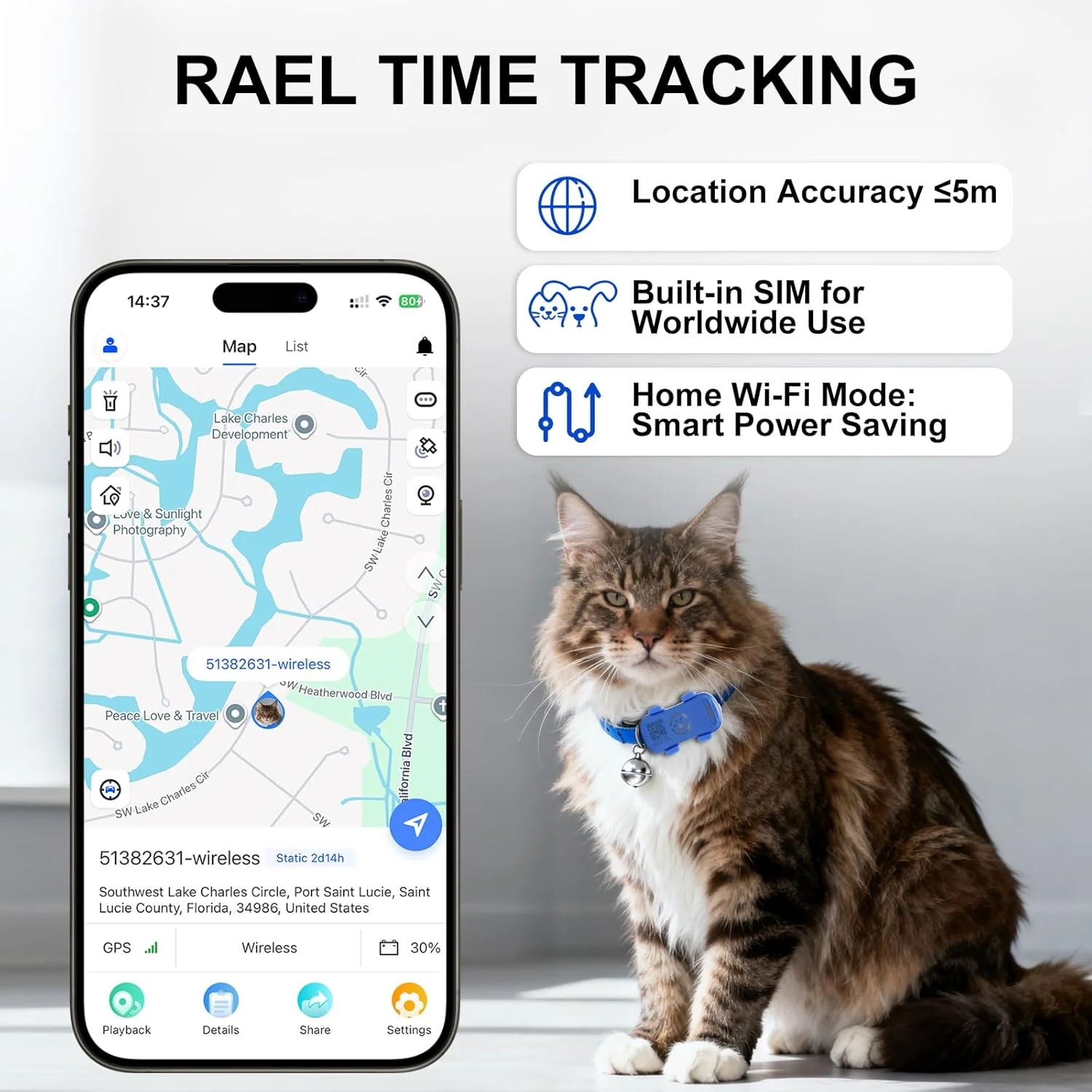 Dog GPS Tracker Real Time, Anti-Lost Pet Tracker With Geofence, Flash Light And Sound Alarm, Unlimited Distance Tracking, Fits Most Pet Collars, Subscription Required - Image 10