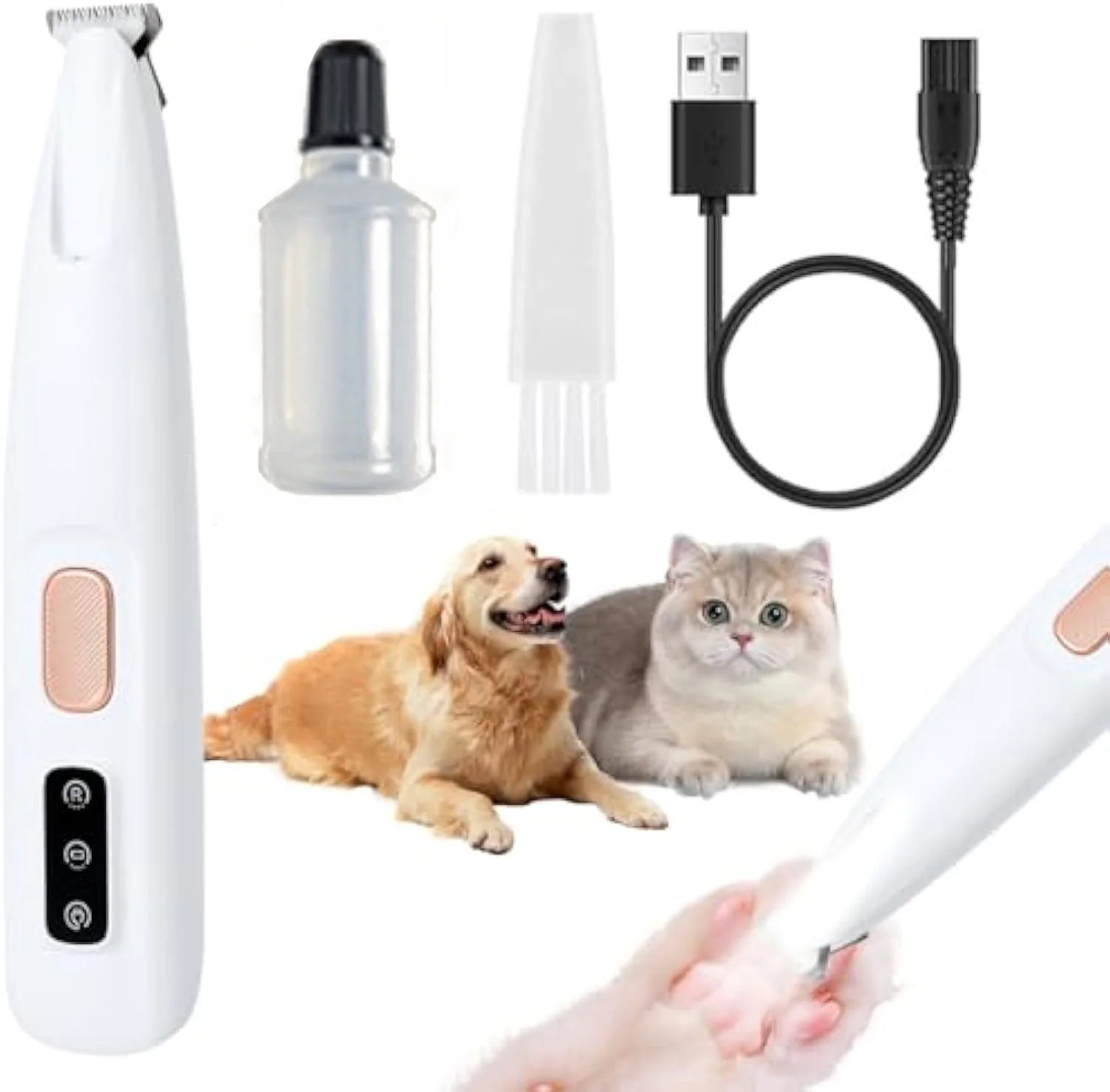 Dog Paw Trimmer Electric Dog Trimmer For Paws Pet Paws Trimmer With Led Light Rechargeable Low Noise Pet Trimmer Hair Clipper - Image 7