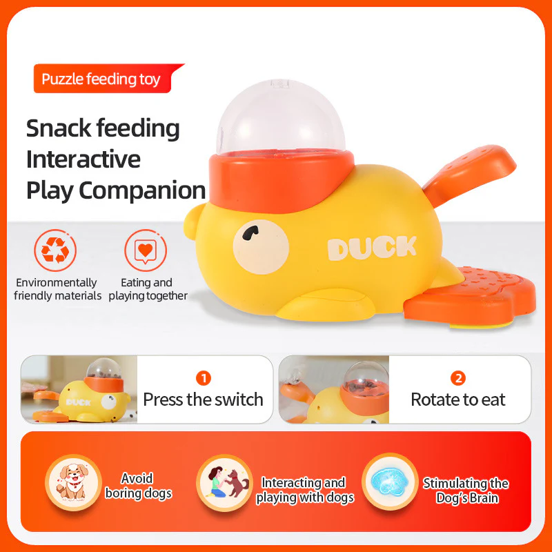 Dog Puzzle Feeder Interactive Pet Food Treat Dispenser Cartoon Duck Design Anti-slip Pets Automatic Feeder Toys For Dog Training Pet Products - Image 5
