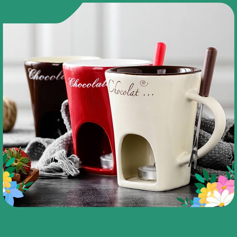 Fondue Mug Set – Mini Chocolate & Cheese Warmer (Personal) - Image 2