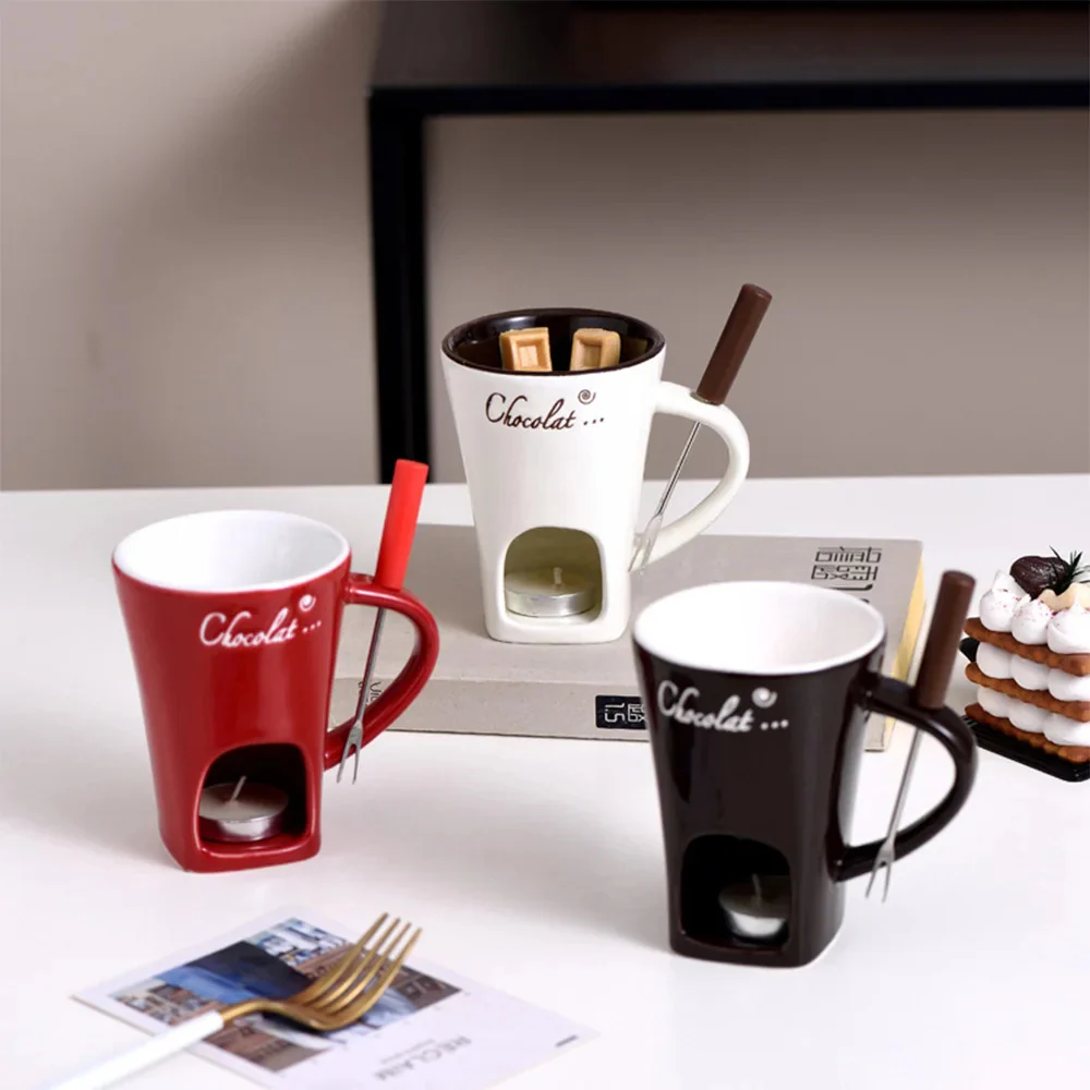 Fondue Mug Set – Mini Chocolate & Cheese Warmer (Personal) - Image 5