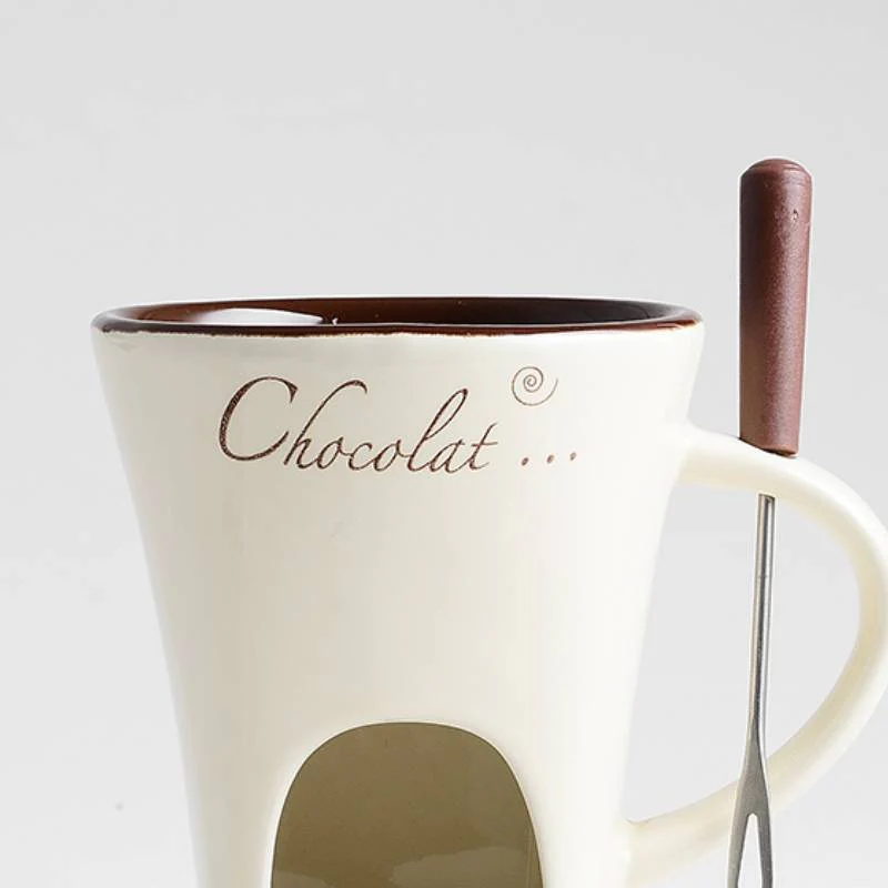 Fondue Mug Set – Mini Chocolate & Cheese Warmer (Personal) - Image 8