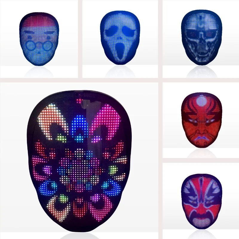 Halloween Face Masks Full Color LED Luminous Mask Face Changing Mask Party Bar Props - Image 7