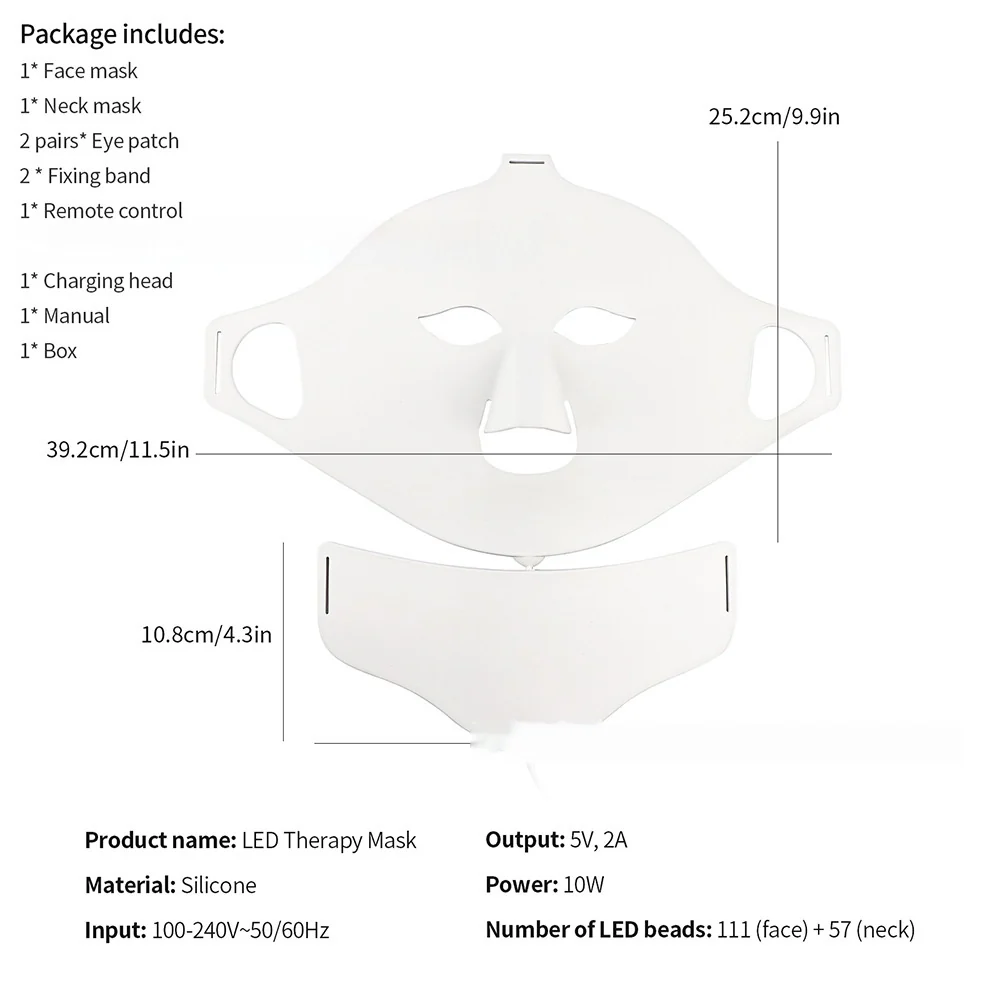 Household Beauty Silicone Mask Color Light 7 Colors Led Phototherapy Photon Skin Rejuvenation Facial Acne Removal - Image 5