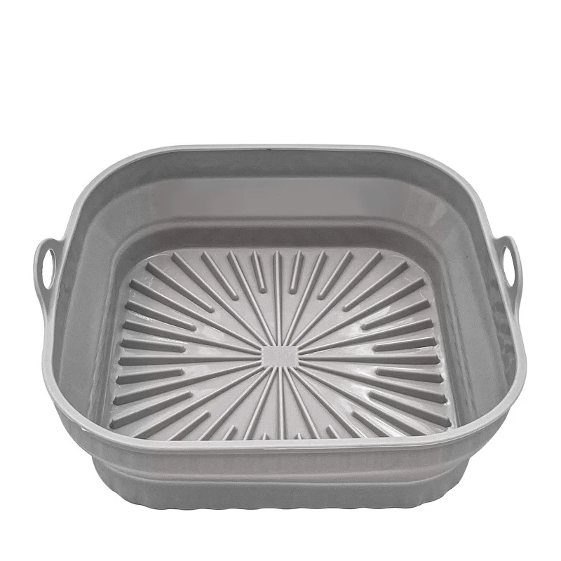 Kitchen Collapsible Air Fryer Silicone Pot Reusable Round Square Liners Basket For Air Fryer Non-slip Baking Tray Oven Accessories - Image 3