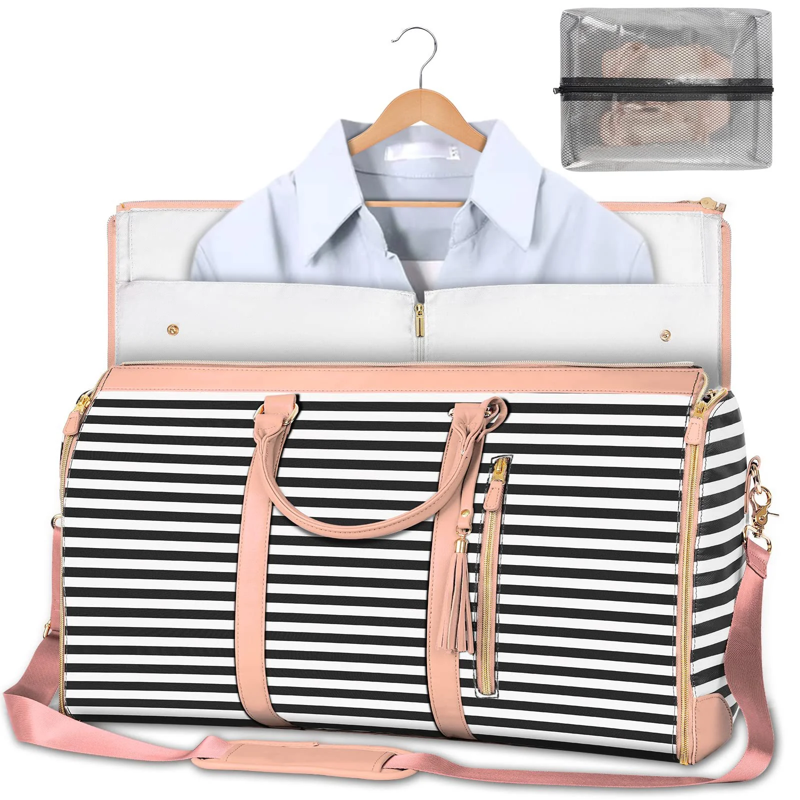 Large Capacity Travel Duffle Bag Women's Handbag Folding Suit Bag Waterproof Clothes Totes - Image 11
