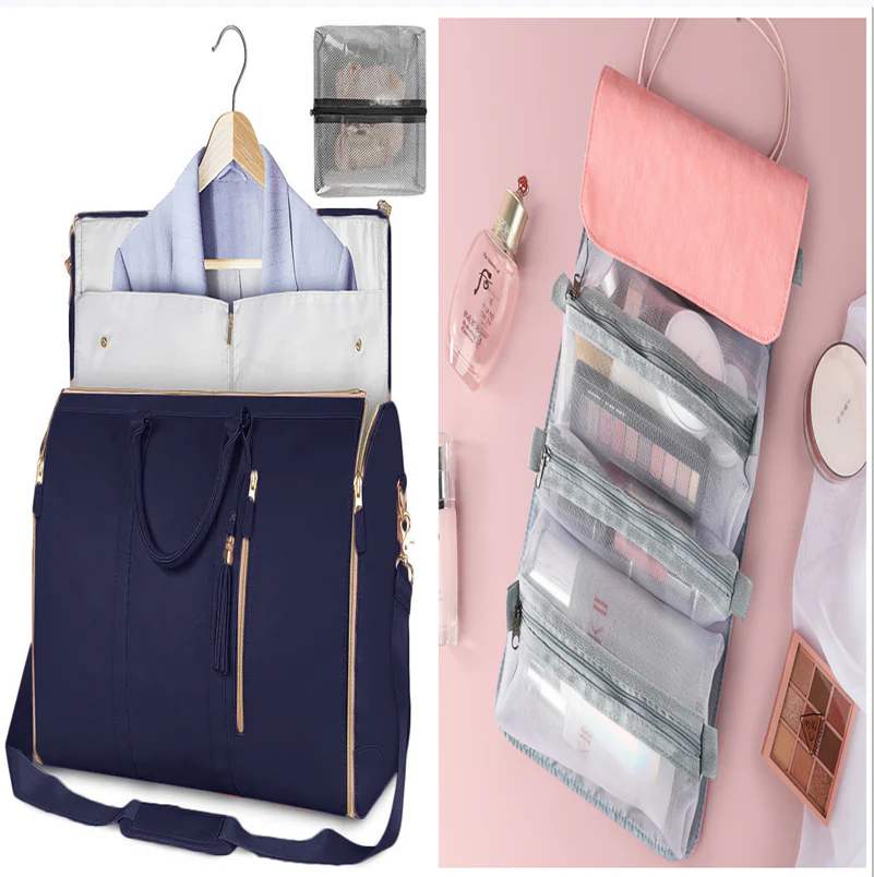 Large Capacity Travel Duffle Bag Women's Handbag Folding Suit Bag Waterproof Clothes Totes - Image 43
