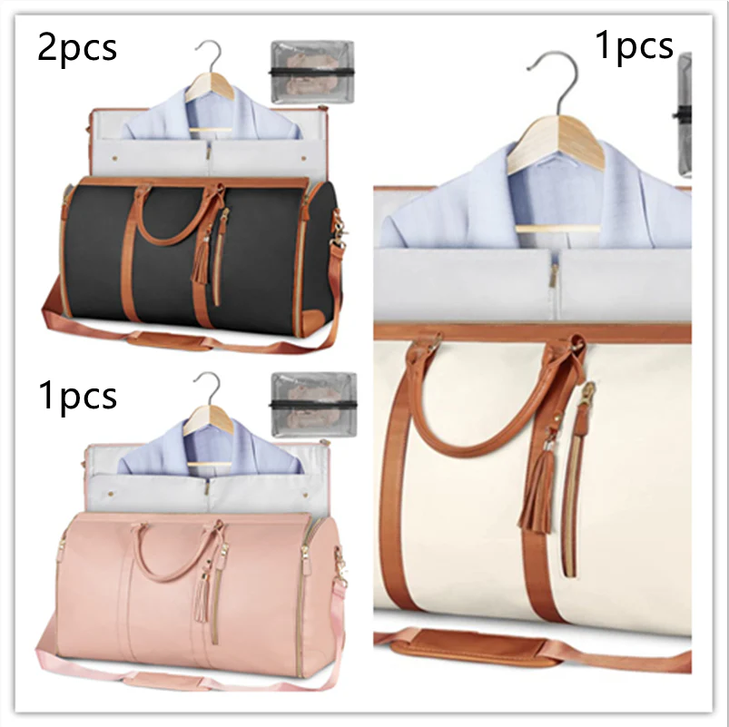 Large Capacity Travel Duffle Bag Women's Handbag Folding Suit Bag Waterproof Clothes Totes - Image 45