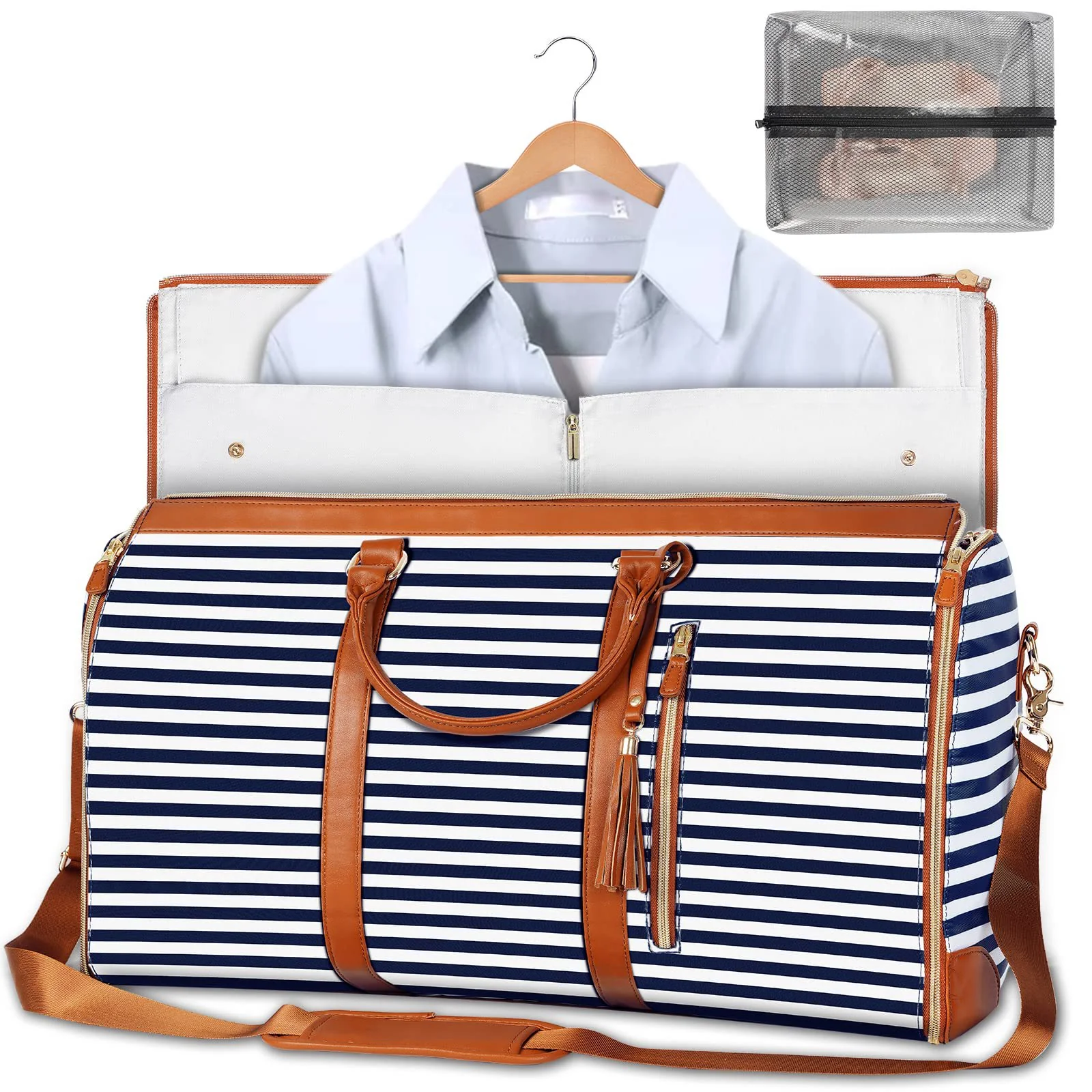 Large Capacity Travel Duffle Bag Women's Handbag Folding Suit Bag Waterproof Clothes Totes - Image 7