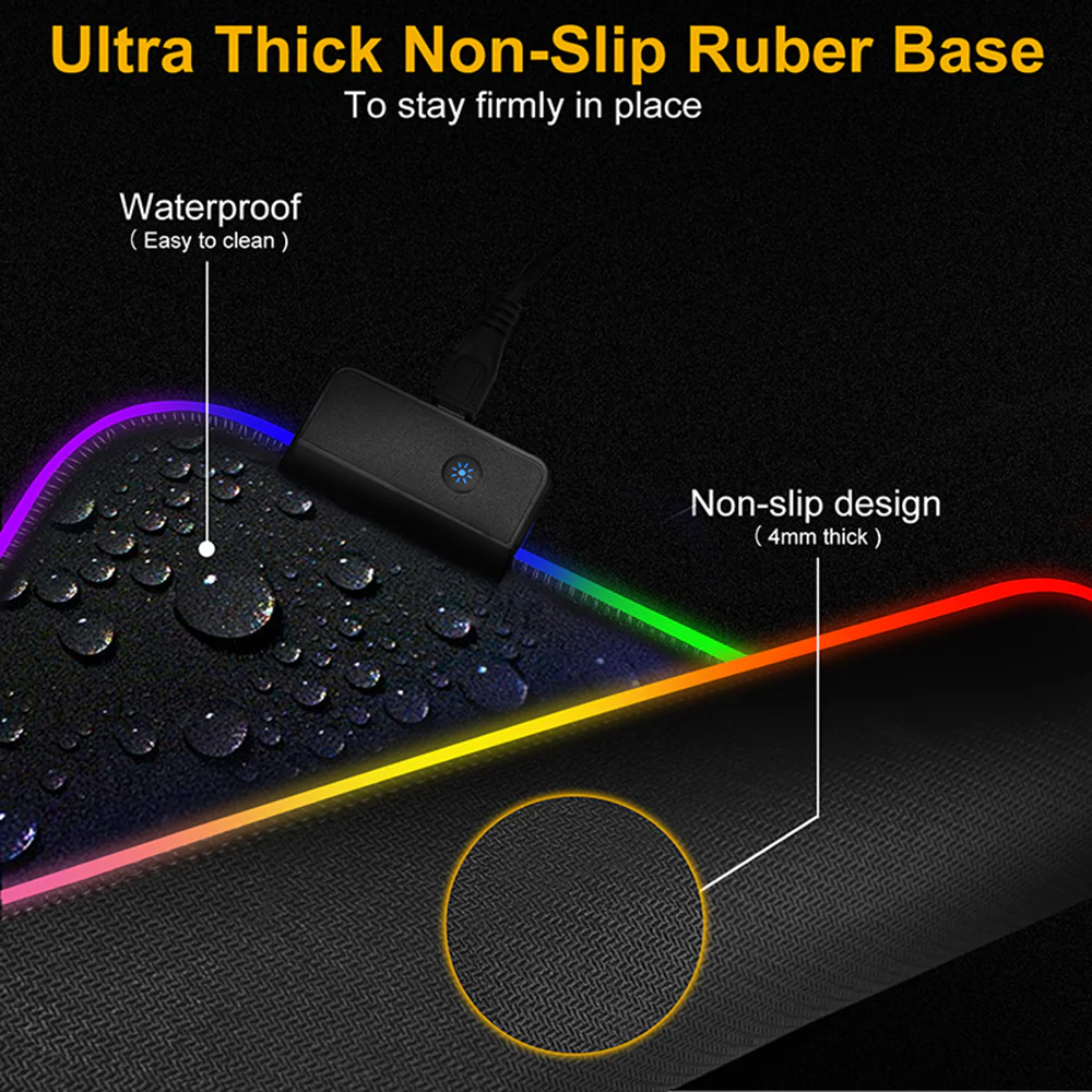 Luminous Mouse RGB Mouse LED Gaming Large Office Desk Pad - Image 7
