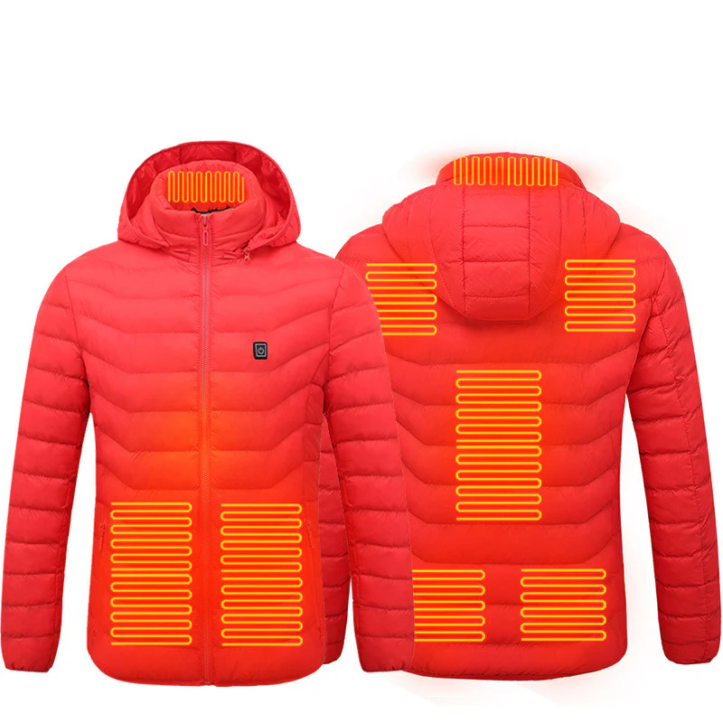 Men Heated Puffer Jacket Electric Heating Coat Insulated Hood Windbreaker 9Heat Zones - Image 11