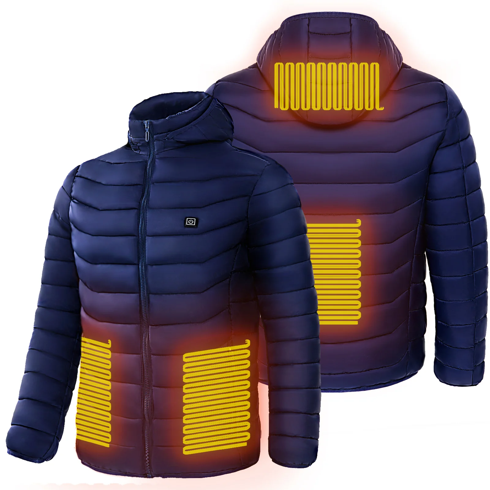 Men Heated Puffer Jacket Electric Heating Coat Insulated Hood Windbreaker 9Heat Zones - Image 5