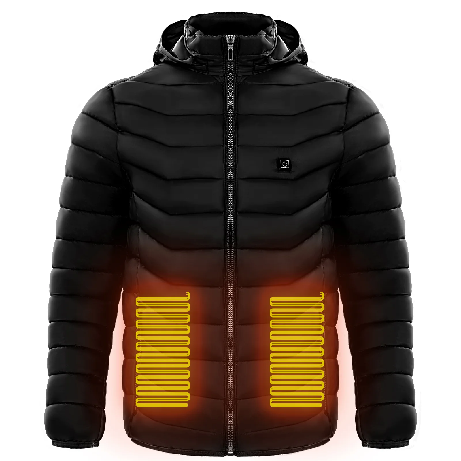 Men Heated Puffer Jacket Electric Heating Coat Insulated Hood Windbreaker 9Heat Zones - Image 8
