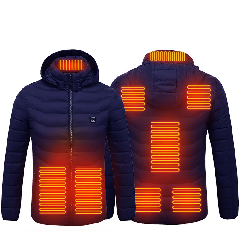 Men Heated Puffer Jacket Electric Heating Coat Insulated Hood Windbreaker 9Heat Zones - Image 9