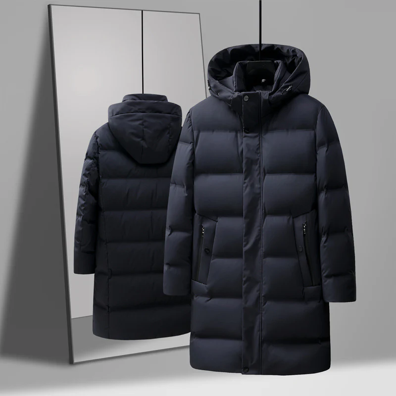 Men's Fashion Mid-length Thick Down Jacket Coat - Image 3