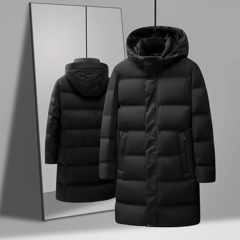 Men's Fashion Mid-length Thick Down Jacket Coat - Image 4