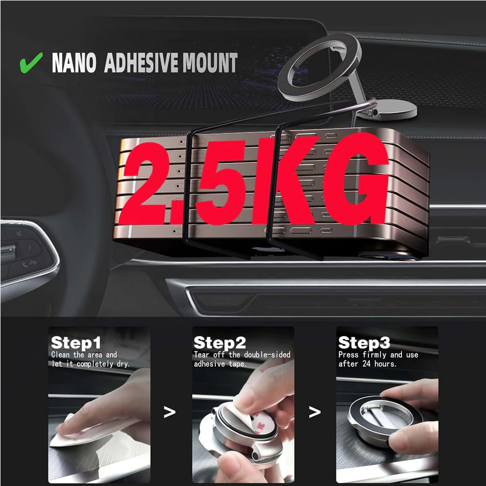 Mobile Phone Holder, Adjustable Magnetic Car Phone Holders - Image 3
